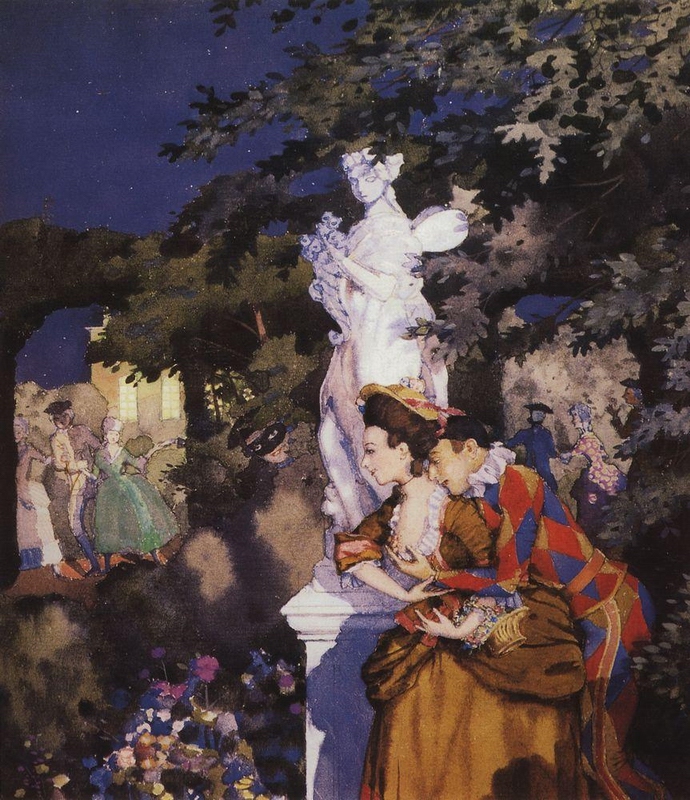 Lovers At A Costume Ball by Konstantin Somov